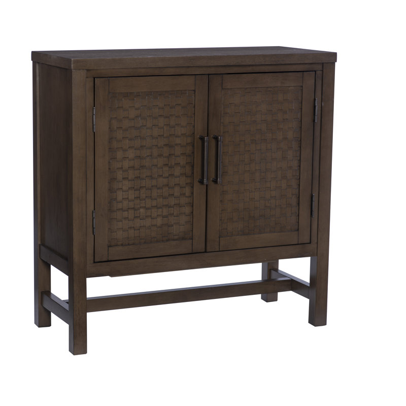 Paisleigh 2-Door Accent Chest with Woven Fronts, Brown