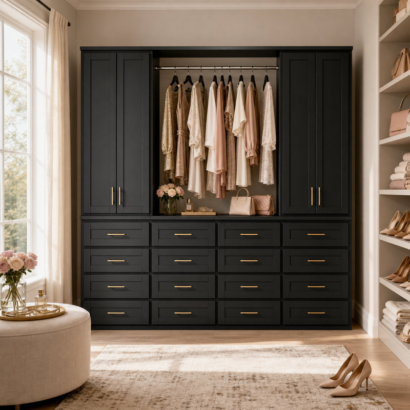 Armoire de rangement avec porte-penderie 94,5 po H