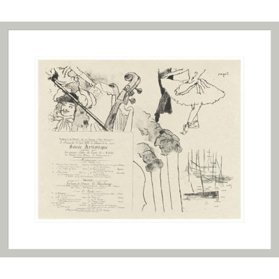 Program for the Soiree Artistique (Programme de la Soirée des anciens élèves du Lycée de Nantes) by Edgar Degas -Framed Giclee Print
