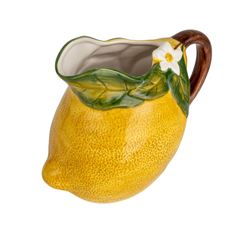 Sunny Orchard Stoneware Lemon Pitcher