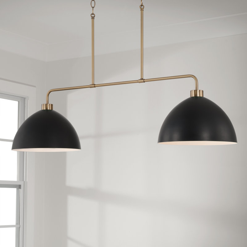 Lustre linéaire moderne à 2 lumières Ross, Noir