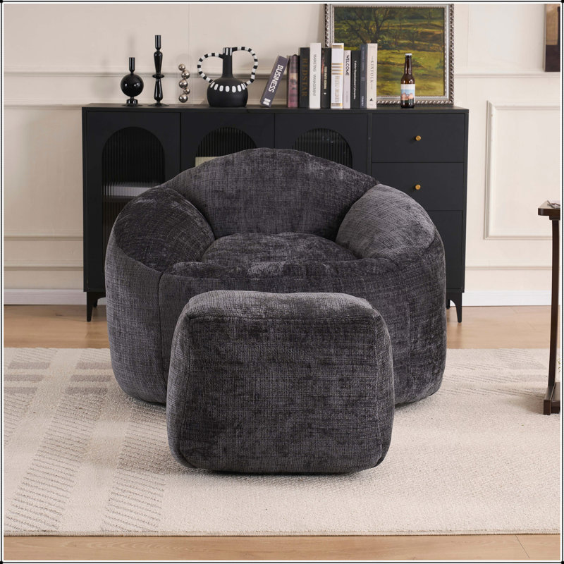 Dalton Bean Bag Chairs for Adults and Teens with Ultra Soft Chenille Cover, Perfect for Indoor and Outdoor Relaxation