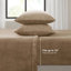 Drap double taupe, 100%, brossé deux fois pour plus de confort, comprend un drap plat, 2 taies d'oreiller ajustées, taupe facile à entretenir 4 pièces, velours doux comme le brossage