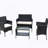 4 PC Rattan Patio Furniture Set Outdoor Patio Cushioned Seat Wicker Sofa