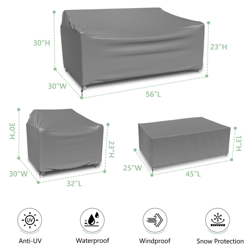 Housse de patio pour 4 pièces, Gris