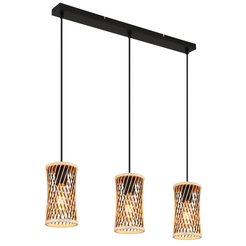 3 - Light Matte Black Geometric Pendant