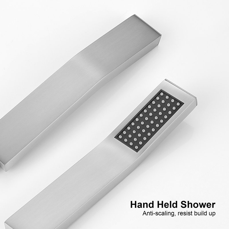 10 Inch Shower Head Bathroom Luxury Rain Mixer Shower Complete Combo Set Wall Mounted, Brushed Nickel
