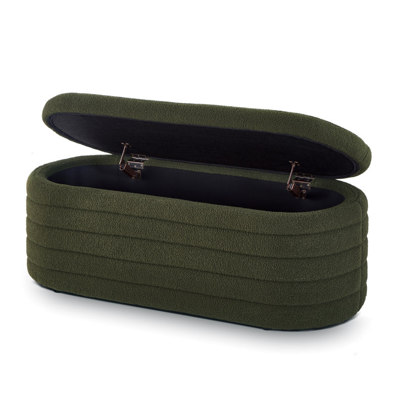 Banc de rangement rembourré Hazelzet, Vert