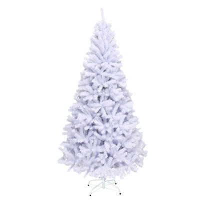 Arbre de Noël régulier blanc en PVC artificiel