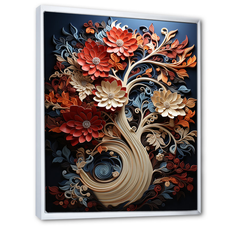 Coral Tree Harmony I, reproduction d'art sur toile, H 40 po x l 30 po x P 1,5 po, Cadre flottant blanc