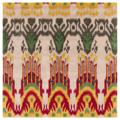 Kline Ikat Hand Tufted Wool Ikat Rug