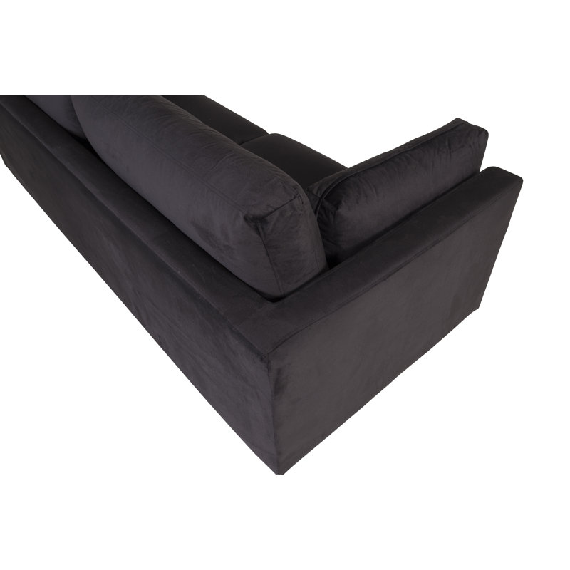 Caden 3 Seater Velvet Sofa, Black