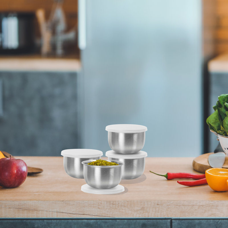 Set of 4 Stainless Steel 4 fl oz Prep Bowls