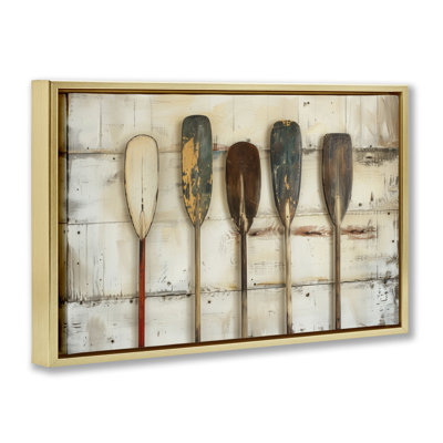  Toile flottante encadrée «Rustic Oar» par Arlington Prints