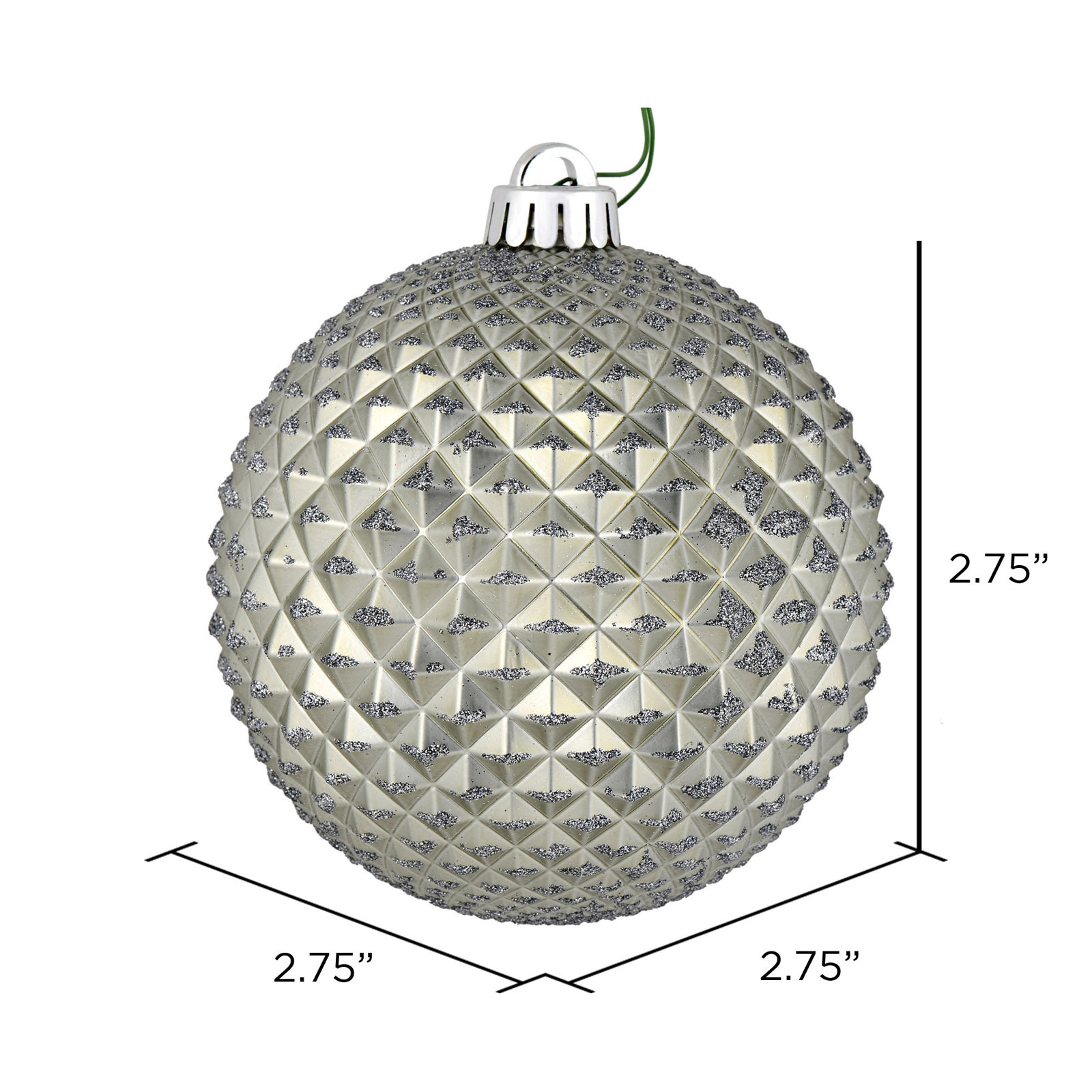 3" Shatterproof Bauble, Pewter