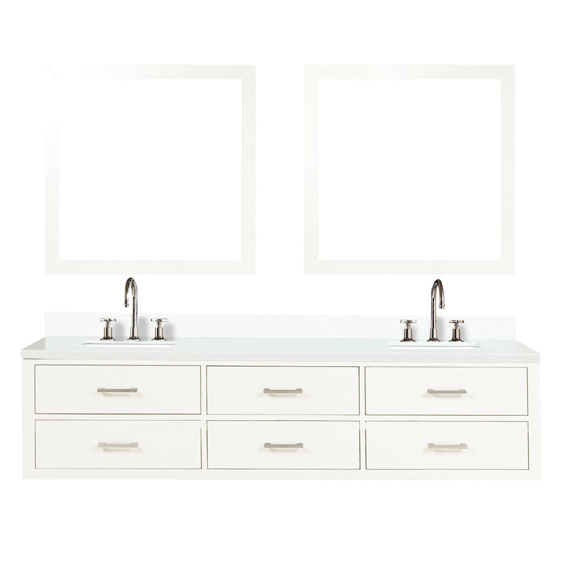 Meuble-lavabo double blanc L 22 x P 22 po