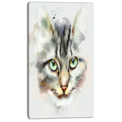 « jolie chat aquarelle », reproduction d’art sur toile tendue