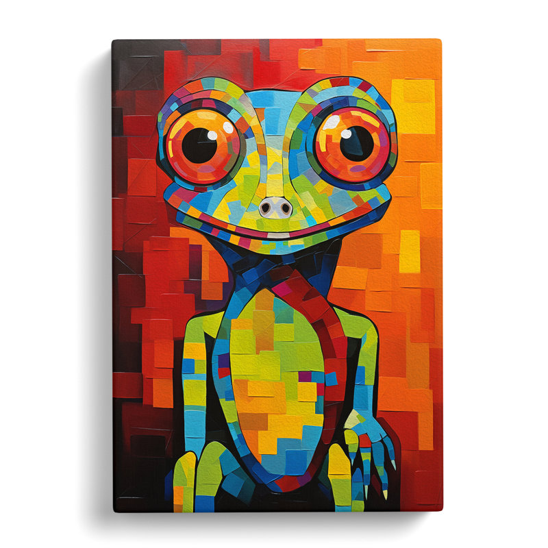 Gecko Cubism - Wrapped Canvas, 60cm H x 40cm W x 3cm D