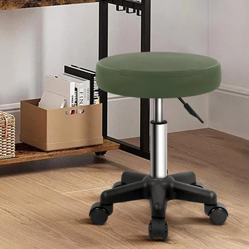 Tabouret rond à roulettes, Vert