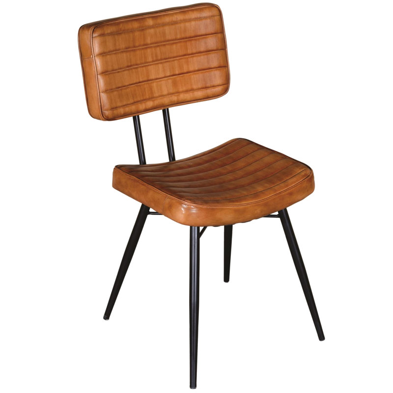 Camel 2 chaises d'appoint, pieds en métal noir - choix de salle à manger 2 pièces de style industriel, configuration