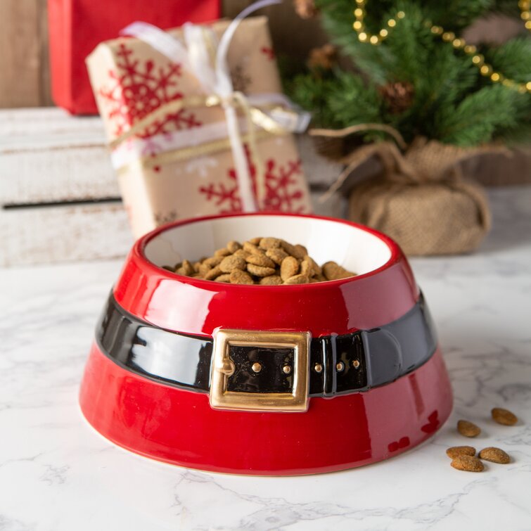 Sifuentes Santa Belt Pet Bowl