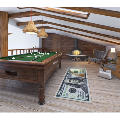 Tapis de chambre à coucher en caoutchouc antidérapant lavable à la machine à billets de 100 dollars, tapis de couloir et tapis d'entrée