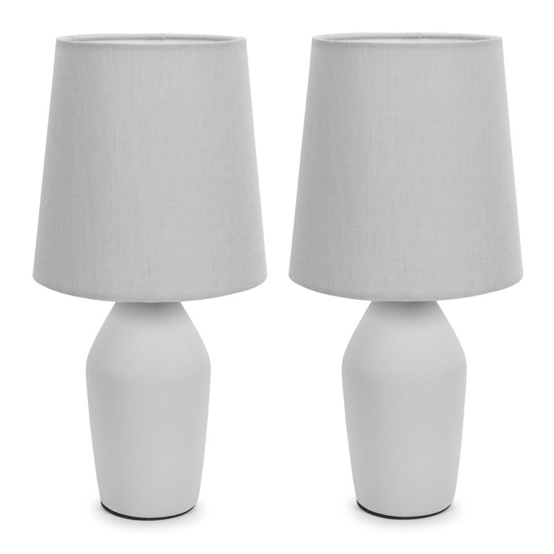 Daiva Ceramic Table Lamp, Grey, No