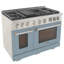 KUCHT Professional 48 in. 6.7 cu. ft. Natural Gas Range Two Ovens - One Convection - in Light Blue with True Simmer Burners-97805576-97805571