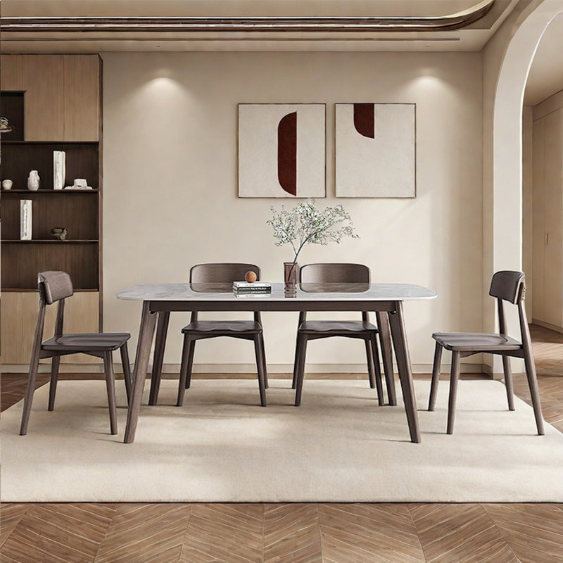 Rectangular modern sintered stone dining table, 29.53"H x 59.06"L x 31.5"W