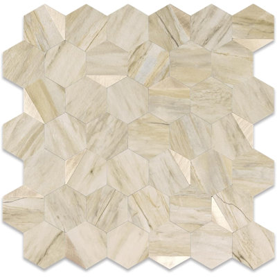 10-Sheet Heavy-Duty Hexagon Peel and Stick Backsplash
