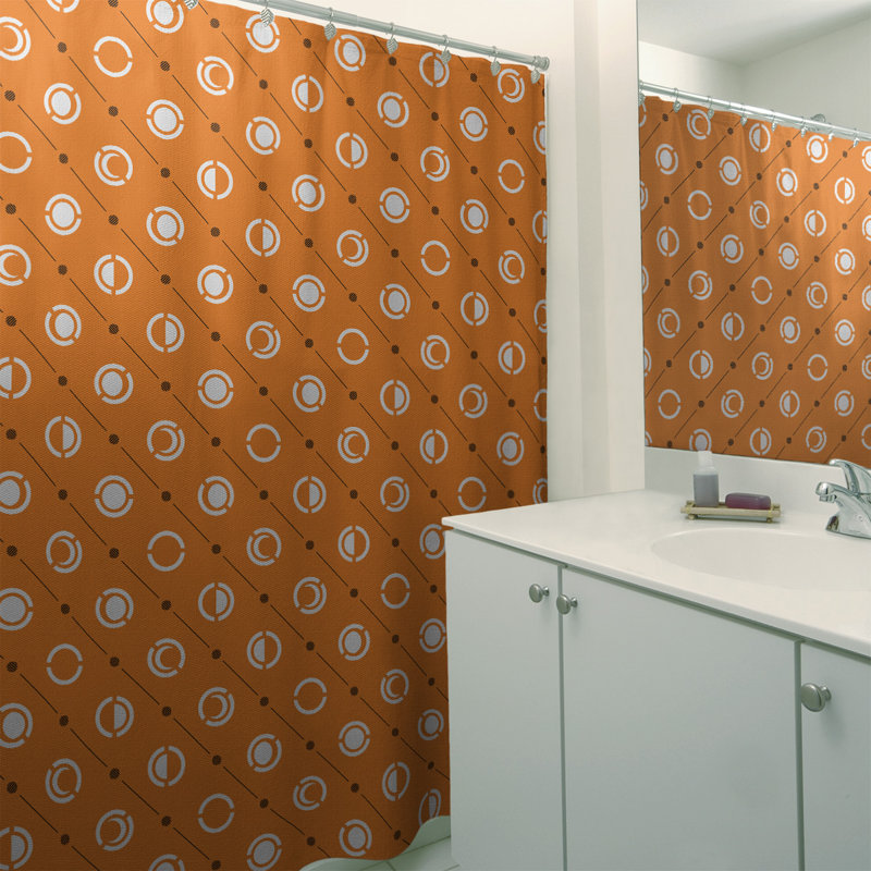 Rideau de douche à phases simples classic moon Noira Gothard, Orange / Noir