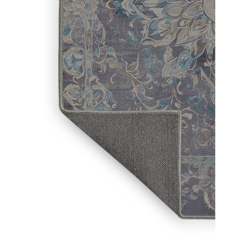 Silky Soft Plush Gray Area Rug, Round 6'