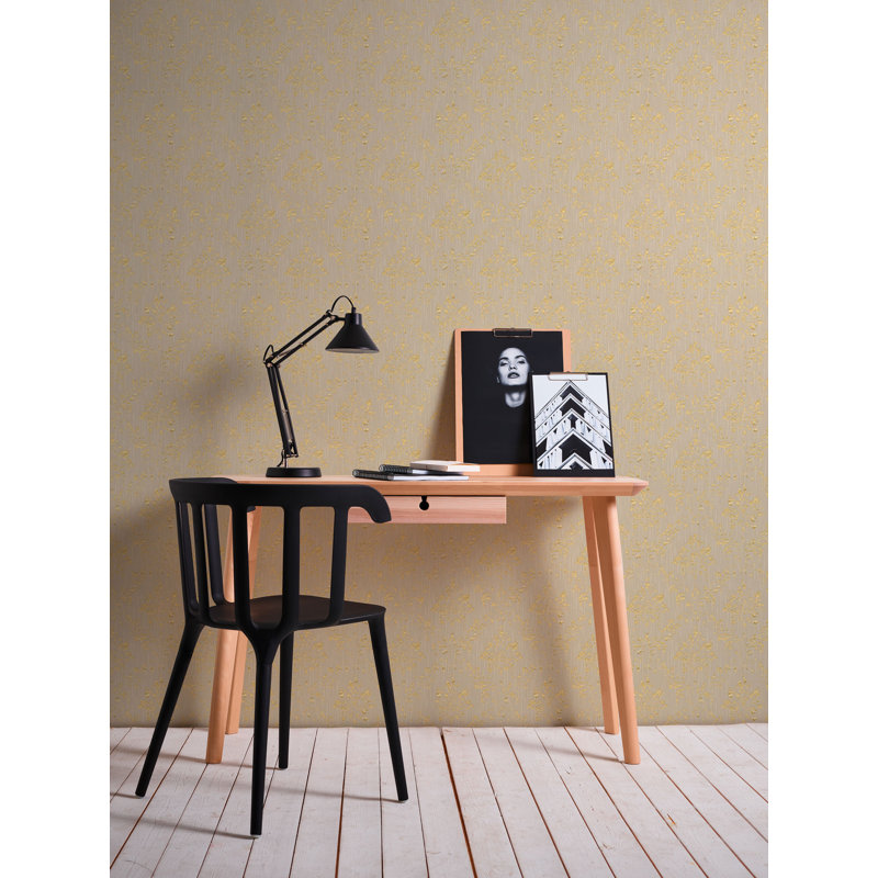 Calabro 10.05m x 53cm Matte Wallpaper Roll, Cream/Grey