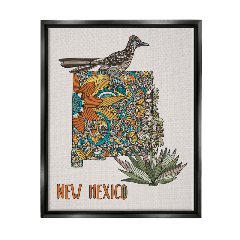 «Yucca Intricate New Mexico and Roadrunner Floral Bird» par Valentina Harper - impression, H 21 po x l 17 po x P 1,7 po