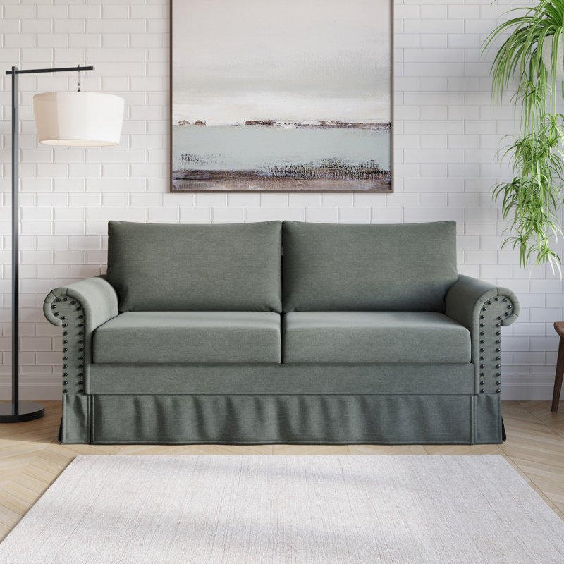 Erida Upholstered 74.2'' Sofa, Gray Polyester