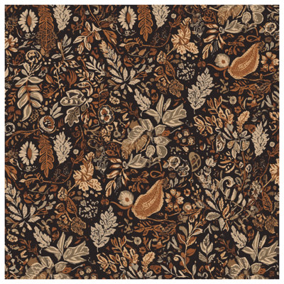 Intricate Floral Foliage Pattern Shower Curtains Extra Long