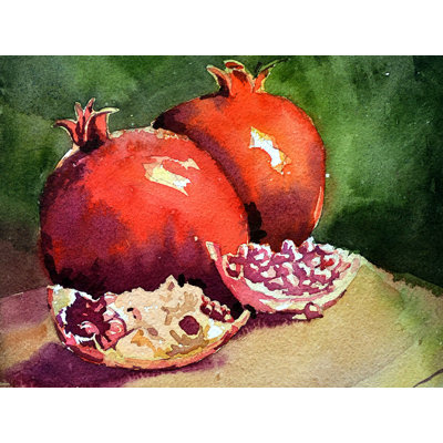 Nature morte à la grenade | Aquarelle sur papier | Par Rajib Agarwal