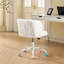 Chaise de bureau pivotante en laine d'alpaga artificielle, conception ergonomique, assise large, matériau respirant, ne perd pas ses poils, base élargie blanc neige, roues colorées, fauteuil de coiffeuse en laine prêt pour la chambre à coucher,-294532091