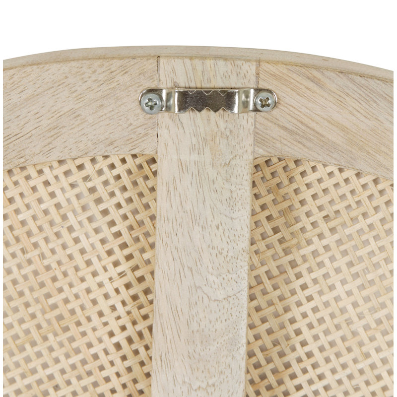 Wood/Cane Round Wall Mirror