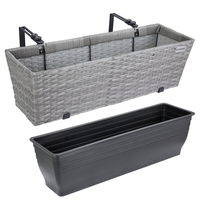 Handmade Window Box Planter, Grey/Brown/Blue