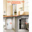 Porte de grange pliante, 24 po x 84 po, portes de placard coulissantes en panneau de fibres à densité moyenne, trousse de quincaillerie incluse, conception en H peu encombrante, besoin d'être assemblé, pour la chambre à coucher, le salon, la garde-robe et le paravent, blanc-121874050