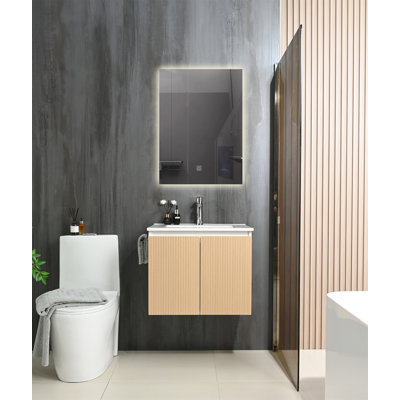 Compartiment de meuble-lavabo flottant avec rangement à serviettes mural 24 po Goodyo
