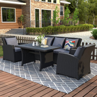 Farrahn 5 - Person Patio Conversation Sets with Cushions