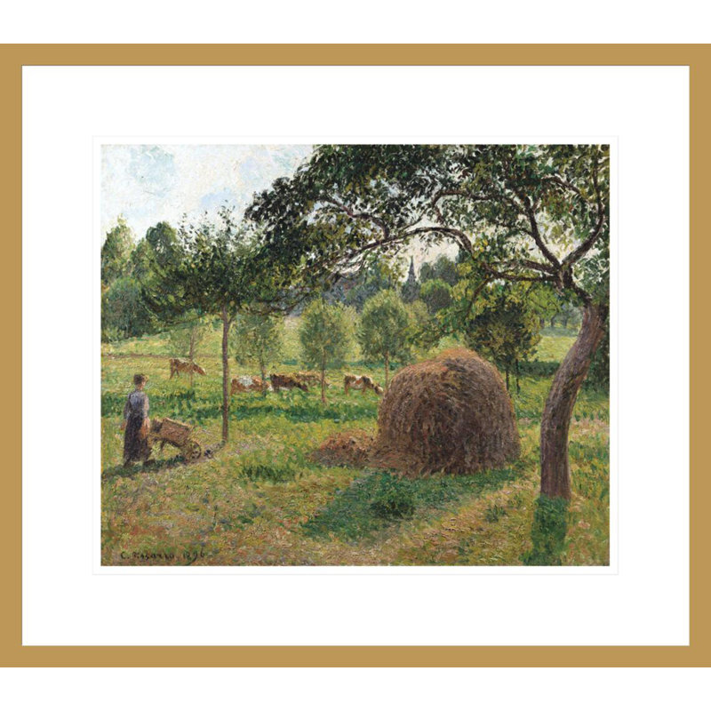 «Dusk at Erangy» par Camille Pissarro, impression giclée sur cadre, H 17,75 po x l 20,24 po