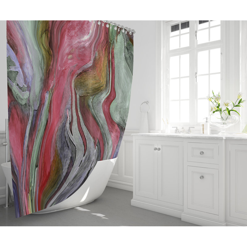 Adamarie Abstract Shower Curtain, 93" H x 70" W