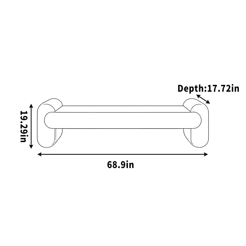 Linney, 19.29" H x 68.9" W x 17.72" D