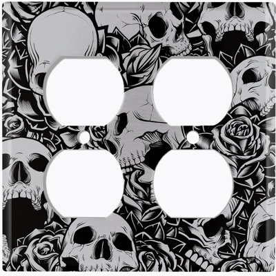 Patterned 2 - Gang Duplex Outlet Standard Wall Plate