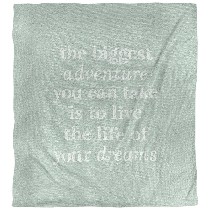 Housse de couette réversible simple Quotes, Housse de couette pour très grand lit, Vert / blanc