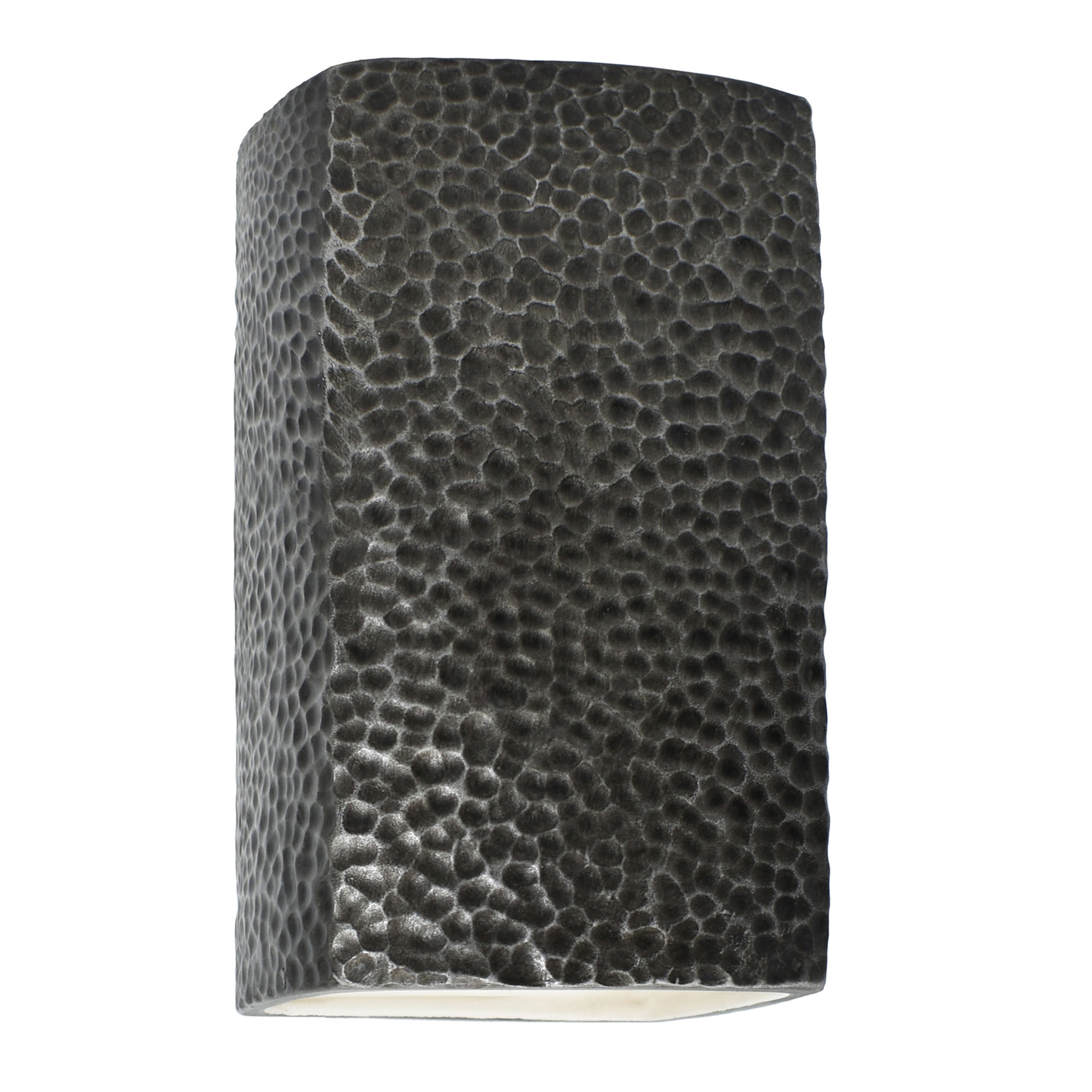 Logan Ceramic 13.5'' H X 7.25'' W Outdoor Wall Light, Hammered Pewter, Incandescent, 13.5" H x 7.25" W x 6.5" D