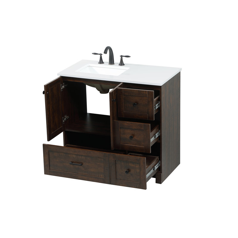 Ensemble de meuble-lavabo simple 36 po Soma, Espresso